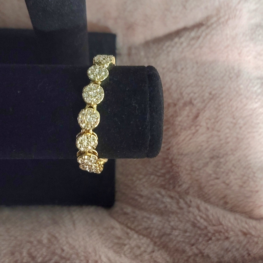 Fasion Jewelry Sparkling Color Gold and Rhinestones Bracelet - Picture 3 of 7
